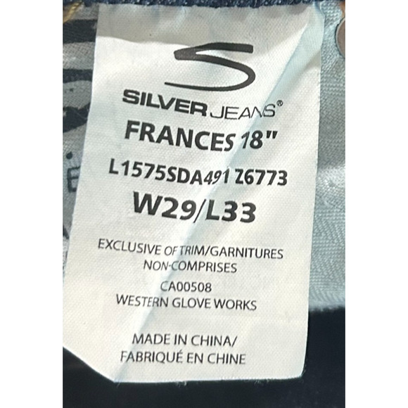 Silver Frances 18 Bootcut Jeans Womens 29X33 Blue Distressed Dark Actual 30X32 - Picture 8 of 10